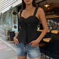 thumbnail image 5 of MaFYtyTPR Tank Top for Women 2026 Trendy Solid Color Wide Strap Hollow out Peplum Hem Slim Fit Blouse Women's Summer Sleeveless Tops A-Black XL, 5 of 5