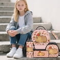 thumbnail image 2 of Jeiento Girls Backpack And Lunch Box Set Water Resistant School Backpack with Padded Straps Boys Bookbags 5Pcs Back to School Supplies, Strawberry Capybara, 2 of 6