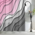 thumbnail image 2 of Pink Grey Modern Geometric Fabric Shower Curtain Abstract Beach Washable Shower Curtains for Bathroom, Waterproof Bath Curtain with Hooks Home Decor 72x84in, 2 of 8