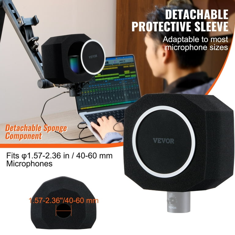 SKYSHALO Microphone Isolation Ball High-Density Foam with Dual-Layered Pop Filter