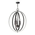 thumbnail image 2 of Woodbridge Lighting Camellia Oval 6-Light Metal Pendant Chandelier in Bronze, 2 of 5