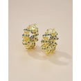 thumbnail image 5 of SNGIA 18K Gold Plated Chunky Twisted Open Hoop Earrings for Women with Sapphire Accent, 5 of 5