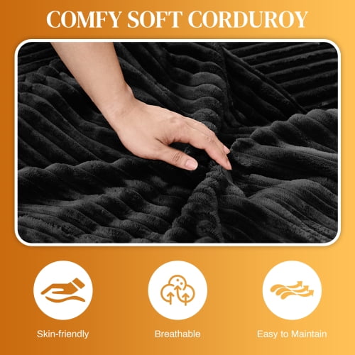 Howcool 145" U Shaped Cloud Couch Modular Sectional Couches for Living Room,Comfy Fluffy Corduroy Oversized Cloud Sectional Couch Large 6 Seat Sectionals Sofa Set Central Console USB Port,Black