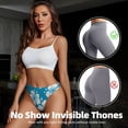 thumbnail image 4 of Thongs for Women - Blue Tropical Hibiscus Flowers No Show Seamless Womens Thongs Underwear, Soft Stretch G String Thongs for Women,Cuteness Ladies Thong Bikini Panties Briefs, 4 of 5