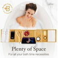thumbnail image 2 of Bambusi Bamboo Bathtub Tray Bath Caddy, Expandable Bath Tub Tray Wood, Bathtub Shelf Organizer 29.5-42.9 Inch, 2 of 7