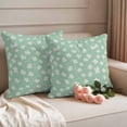 thumbnail image 2 of Autumn Leaf Outdoor Waterproof Pillow Covers, Green Maple Fallen Leaves Solid Color Decorative Square Throw Pillowcase Sofa Cushion Sham for Patio/Couch/Chair, 20"x20" 2 Pack, 2 of 8