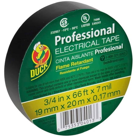 Professional Electrical Tape - Shurtech Brands 667 Professional Electrical Tape, Black, 3/4-In. x 66-Ft.