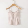 thumbnail image 2 of Kaemgyyd Camisole Tops for Women Spaghetti Strap Sleeveless Basic Layering Shirts Breathable Solid Crew Neck Tee with Built in Bra, 2 of 6