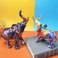 thumbnail image 1 of Graffiti Colorful Painting Elephant Sculpture Figurine Art Elephant Statue Creative Resin Crafts Home Porch Desktop DecorationDoodle elephantAustralia He Qiyong unisex, 1 of 1
