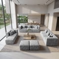 thumbnail image 2 of BEHOST 10-Piece Oversized Modular Sectional Sofa Set, 160" Mega U-Shaped Boneless Cloud Couch with Ottomans, Luxury Chenille Fabric Theater Seating, Extra Deep Seat for Living Room, Light Gray, 2 of 8