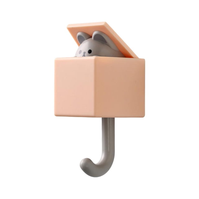 Gancho de animales de dibujos animados, colgadores decorativos de pared bonitos, gancho para decoración del hogar (naranja) Wdftyju Libre de BPA