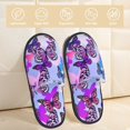 thumbnail image 2 of Balery Flying Butterflies Pantuflas de Casa de Felpa Silenciosas con Diseño Estampado, Zapatillas Cómodas Antideslizantes de Algodón para Interior-Large, 2 of 8