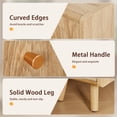 thumbnail image 5 of WIRRYTOR Modern Rounded Corner Narrow Nightstand with 3 Drawers, Slim Bedside Table with Tapered Legs, Natural Accent End Table, 5 of 9