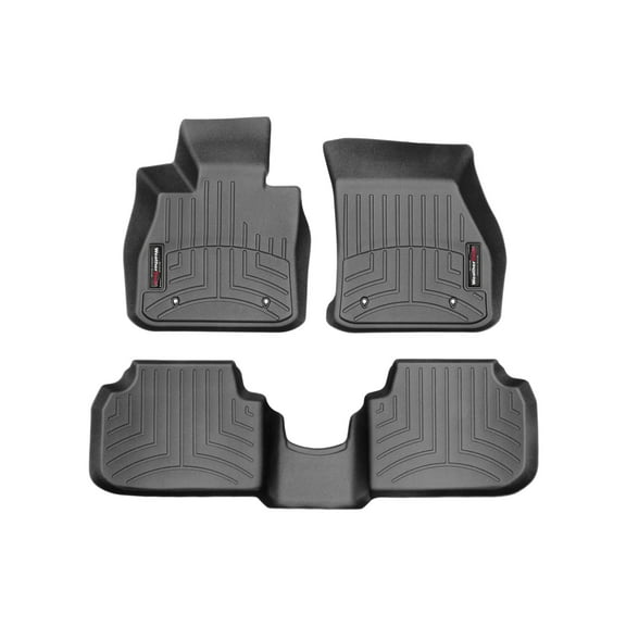 WeatherTech Custom Fit FloorLiners compatible with 2017-2024 MINI Clubman - 1st & 2nd Row, Black