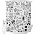 thumbnail image 2 of Video Game Waterproof Fabric Shower Curtain,Black White Game Controller Monochrome Waterproof Fabric Shower Curtain for Bathroom Curtains Bathtubs Hotel Shower Curtains with 12 Hooks Extra Long 72x96, 2 of 8