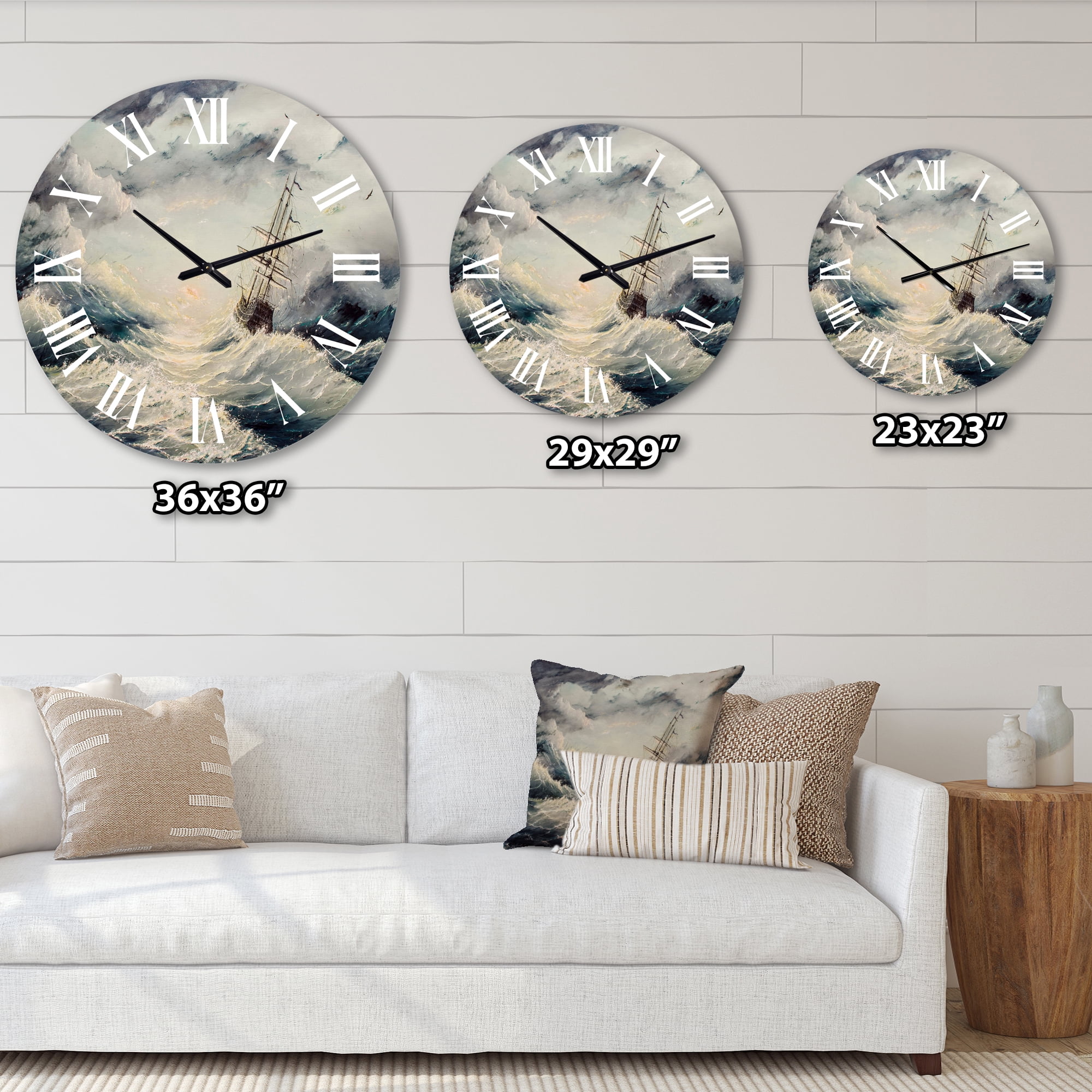Designart 1 in Quartz Coastal Wall Clock