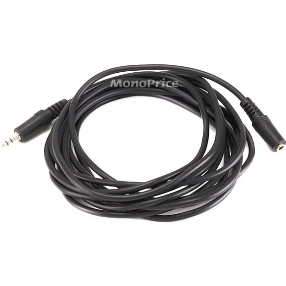 Monoprice Stereo Extension Cable - 12 Feet - Black | 3.5mm Plug/Jack ...