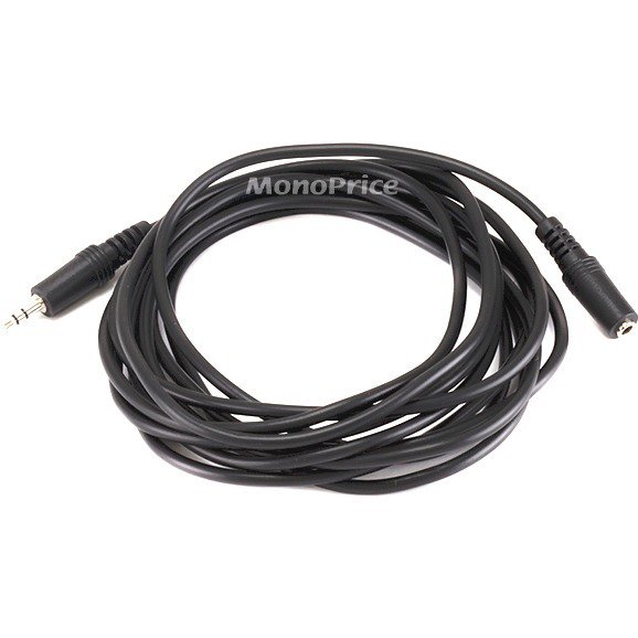 Monoprice Stereo Extension Cable 12 Feet Black 3.5mm Plug/Jack