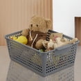 thumbnail image 4 of Grey Plastic Weave Basket, Multipurpose Storage Basket for Organizer, 3 Packs, 4 of 7