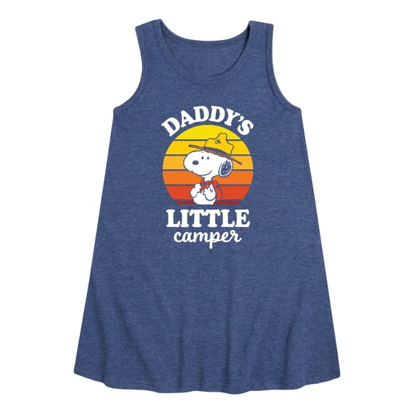 Peanuts - Daddy's Little Camper - Toddler and Youth Girls A-line Dress
