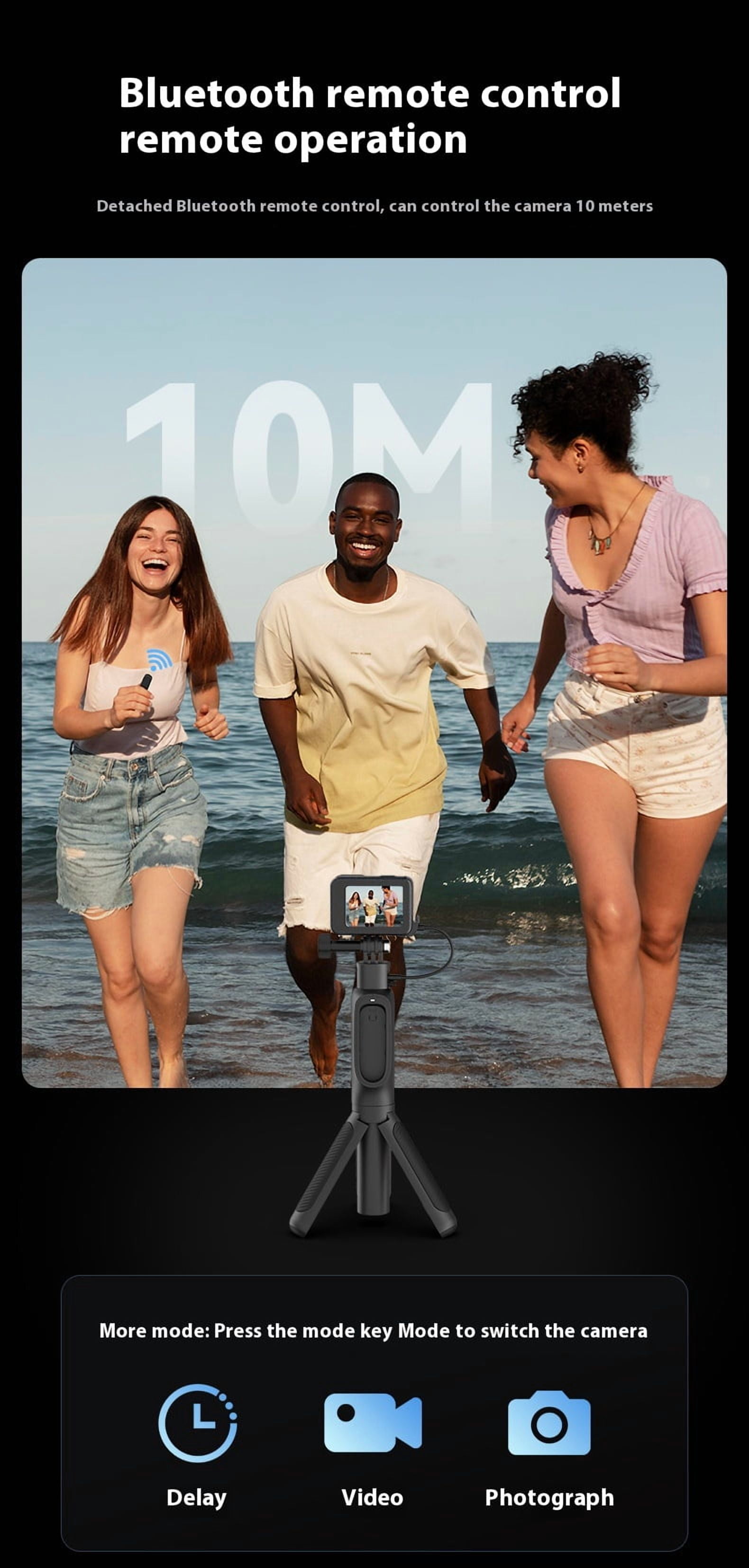 Bigcan Charging Remote Control Tripod Selfie Stick for GoPro Hero 13/12/11/10 – Extendable to 45cm, Magnetic Base, 5000mAh Battery, 360° Adjustable, Bluetooth Remote, USB-C Charging
