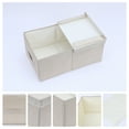 thumbnail image 2 of Unique Bargains Fabric Storage Bin Cube with Lid and Handle Beige 18.5*13.5*8in, 2 of 7
