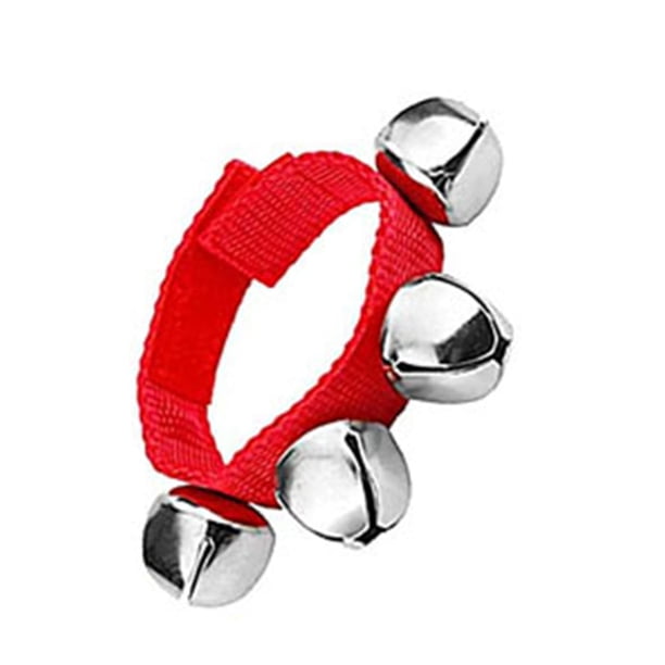 Fiudx Cascabeles de Pulsera, Juguete Musical de Nailon Ajustable, Colores Festivos Rojo y Verde, Instrumento de Percusión Fácil de Tocar, Divertido para Fiestas Navideñas, Apto para Todas Las Edades,
