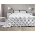 thumbnail image 1 of Modern Down Alternative Comforter, Zig Zag Chevron Lines Angled Stripes Wave Sealife Theme Like Repeating Pattern Image, Microfiber Quilt for All Season, 5 Sizes, Grey White, by Ambesonne, 1 of 3