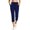 Navy, variant on Khunlpohl Capris Pants for Women Drawstring Elastic Waist Joggers Pant Straight Leg Casual Capri Pant with Pockets