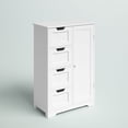 thumbnail image 2 of Homfa 4 Drawer Linen Bathroom Cabinet, Wooden Cupboard Storage Cabinet with Adjustable Shelf, White Finish, 2 of 11