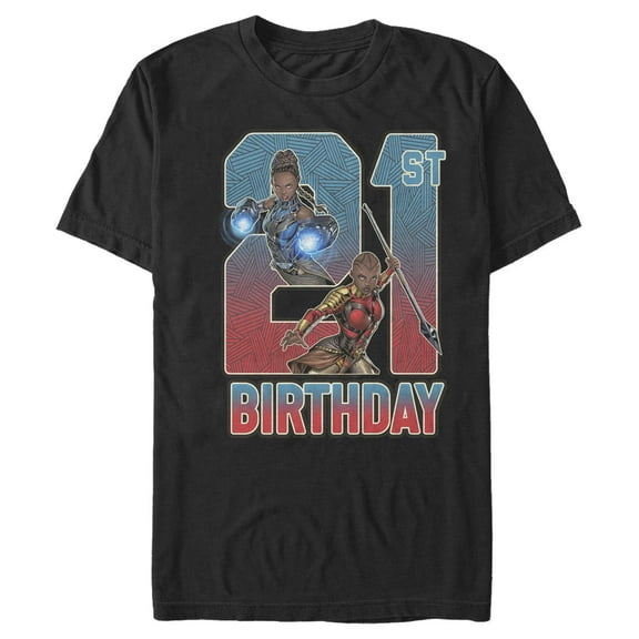 Men's Marvel Shuri and Okoye 21st Birthday  Graphic Tee Black 5X Large
