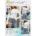 thumbnail image 5 of Vafful Women's Long Sleeve Shirts Mock Neck Crop Tops Ribbed Casual Fitted Basic T Shirt for Womens Shirts Solid Crops Tee Top S-XXL White, 5 of 8