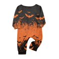 thumbnail image 4 of Halloween Family Pajamas Set Long Sleeve Crew Neck, Soft Matching Halloween Pajamas with Bat Pumpkin Print, Spooky Family Halloween Pajama Set Sleepwear, 4 of 4