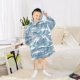thumbnail image 6 of Dailycode Wearable Blanket Hoodie Oversized Sherpa Flannel Blankets with Pocket for 3-14 Year Old Dolphins Cloud Leaf, 6 of 7