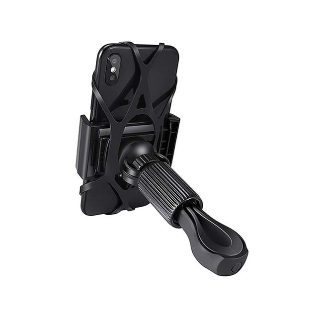 EeaseCA Bike Travel Navigate Holder Mobile Phone Bracket Anti-fall Silicone Strap Motorcycle Bike Outdoor Riding Stand (Black)