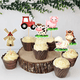 thumbnail image 2 of Tarjeta de inserción de pastel de vaca con dibujos de animales de granja, molino de viento, decoración para fiesta de cumpleaños, 2 of 5