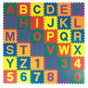 Kidzone Kids Foam Play Alphabet Abc Plus Numbers Puzzle Mat Non