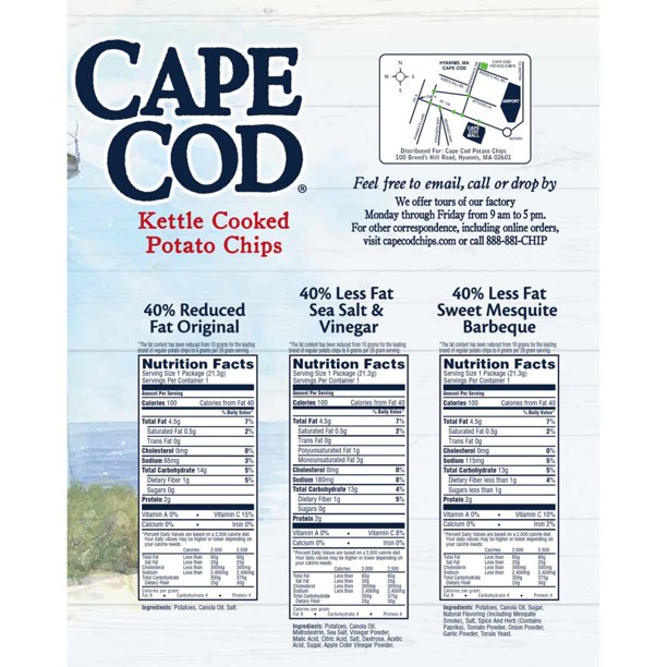 Branded Cape Cod Reduced Fat Chips, Variety Pack (24 ct.)