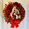 thumbnail image 1 of Couronnes de Noël Artificielles Guirlande Suspendue Porte Guirlande de Fleurs Pour Ornement de Maison de Fête Rojo 30cm Yotijar Corona de invierno, 1 of 8
