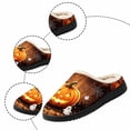thumbnail image 3 of Jack-o'-lantern Women Men Memory Foam Fuzzy Slippers Warm Indoor Outdoor House Shoes, 3 of 9