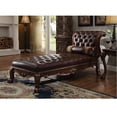 thumbnail image 2 of ACME Dresden Chaise w/Pillow in Synthetic Leather & Cherry Oak, 2 of 2