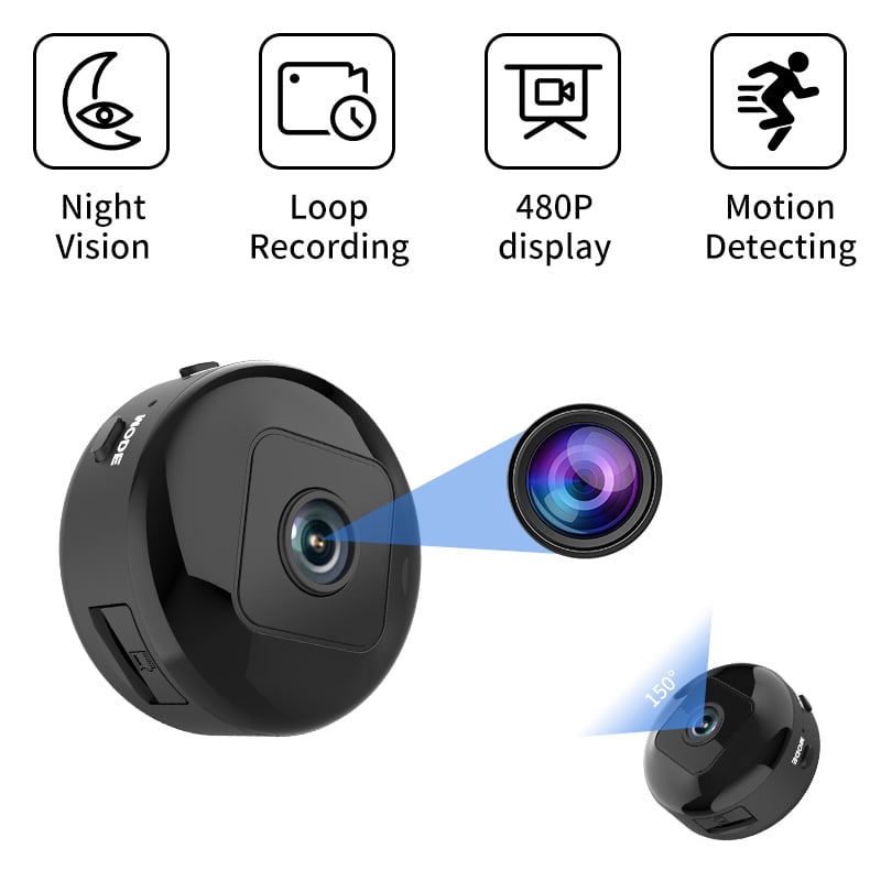 Wireless Mini Camera with Magnetic Base, Indoor Night Vision, Motion Detection, Wide-Angle Lens, APP Control for Home Baby Pet Monitoring, Cloud/SD Storage, Portable WiFi Cam