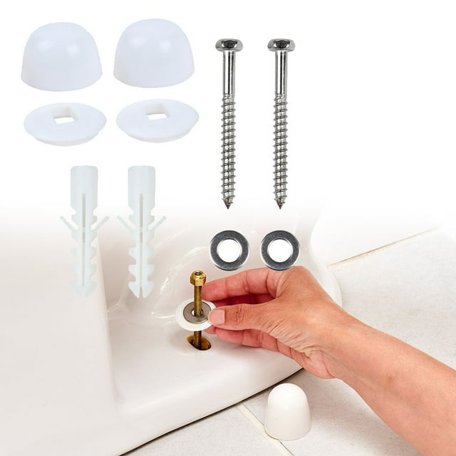 2set Long Screws With Wall Plugs Accessories Toilet Pans Bidet Fixing Kit Set Washers With End Cap For Concrete Floors Parts