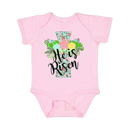

Inktastic He Is Risen Floral Print Cross with Beautiful Flowers Boys or Girls Baby Bodysuit