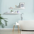 thumbnail image 3 of Delta Slim Floating Wall Shelves, Set of 2, 36 in. x 8 in. x 1 in. White, 3 of 9