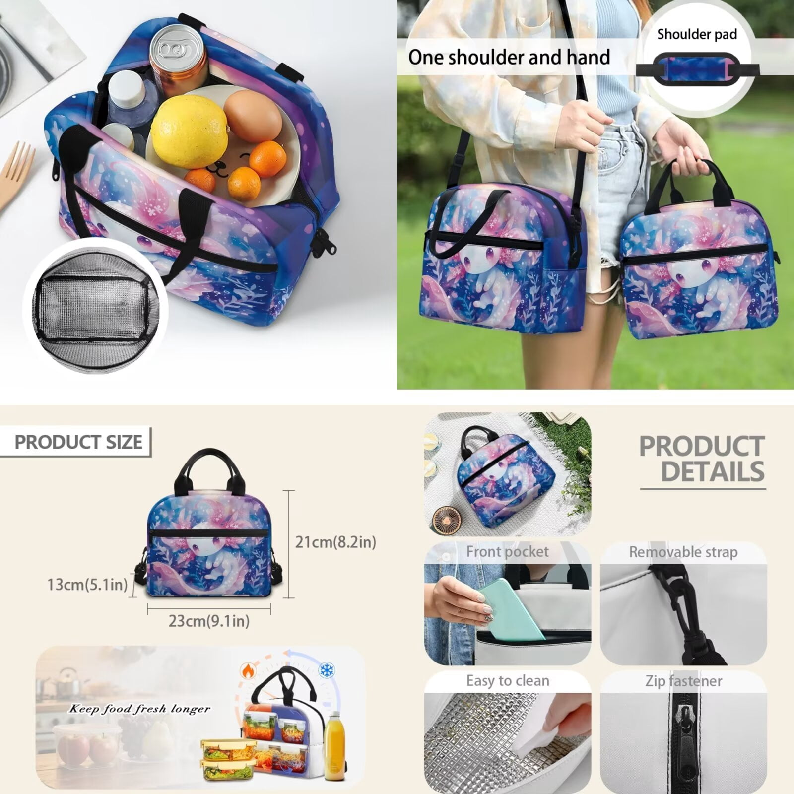 Pzuqiu Blue Tractor Backpack for Girls School Backpack Set for Kids 4 Piece Schoolbag with Lunch Box Pencil Case 17 Inch Boys Book Bags with Adjustable Shoulder Strap for Teens