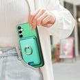 thumbnail image 5 of ELEHOLD Case for Samsung Galaxy A54 5G, Slim Magnetic Wallet Case with Ring Stand Credit Card Holder,Green, 5 of 8