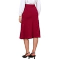 thumbnail image 3 of INSPIRE CHIC Fishtail Skirt for Women Panel High Waist Side Pockets Work Office Midi Skirts M Dark Red, 3 of 6
