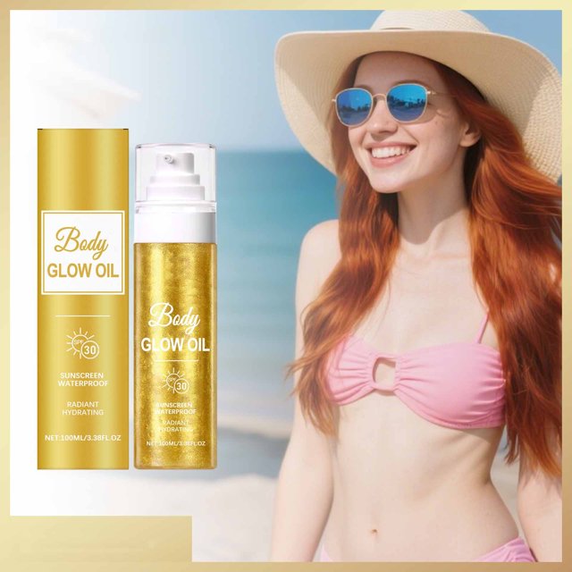 Aceite corporal hidratante e iluminador con protección solar para actividades al aire libre. 100 ml.