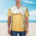 thumbnail image 4 of Lsque White Ice Cream pattern Hawaiian Shirt for Men, Unisex Summer Beach Casual Short Sleeve Button Down Shirts-Medium, 4 of 9